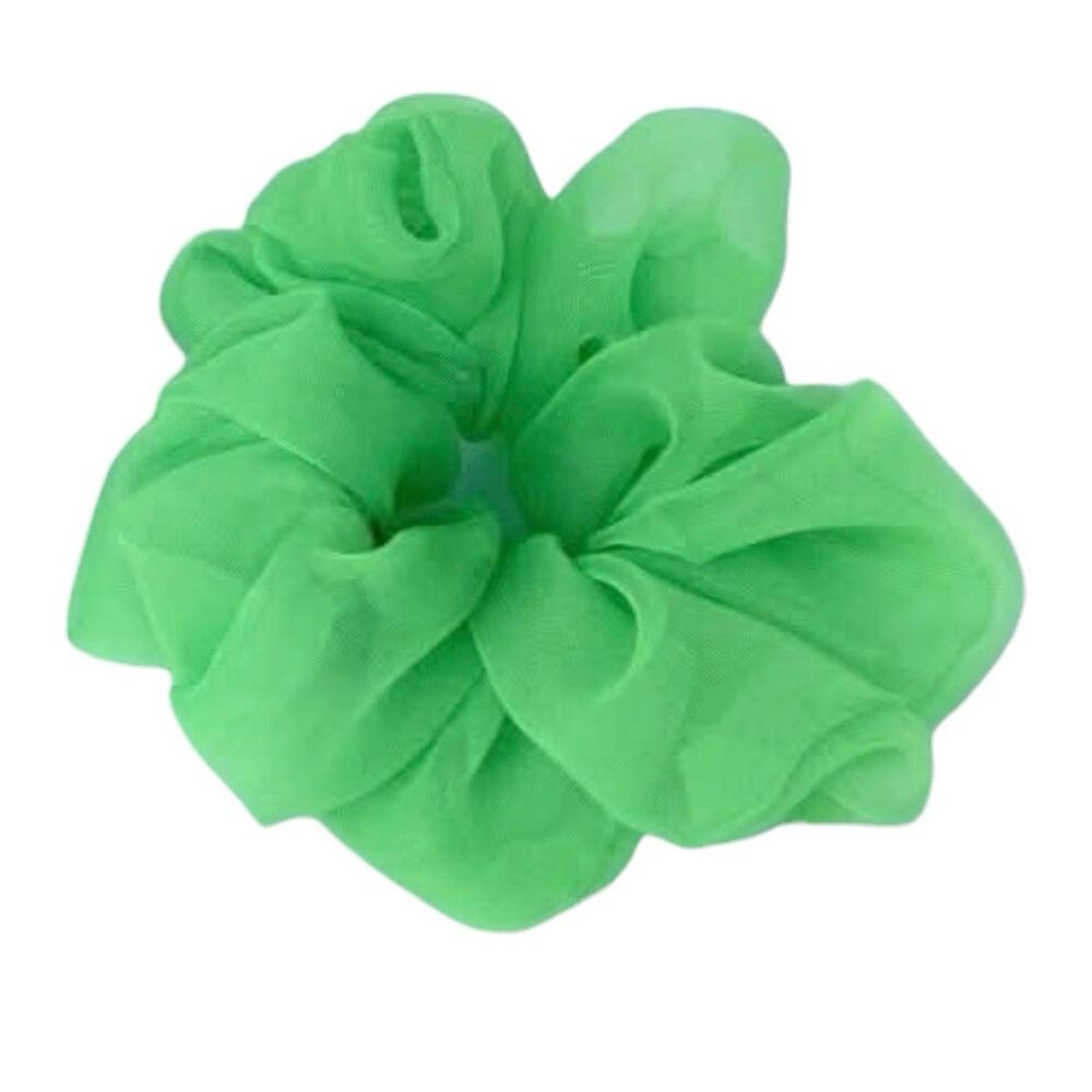 New Chiffon Scrunchie Hair Tie XLarge Green - Picture 6 of 7
